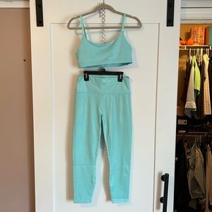 Fabletics iridescent sports bra and leggings set